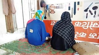 2 Muslim hijab college girl sex with 1 man hard fucked pussy and anal sex 2 Muslim big boobs girl hard sex pussy and anal sex ha