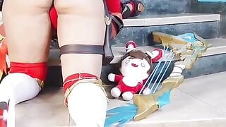 Amber genshin impact cosplay hentai