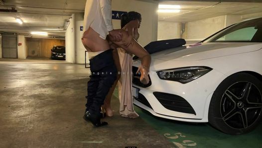 Angela Doll – Too horny guy cums in my pussy while he fucks me in underground parking lot