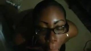 Black Slut blows a white Man
