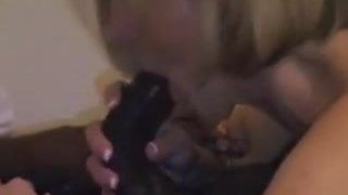 Blonde cuck wife swallow black cum