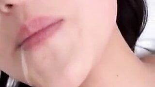 Chinese model drinks my cum