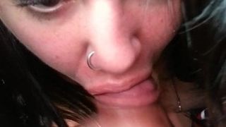 Chubby thot sucking cock in car