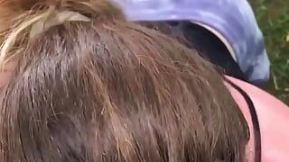 Deepthroat Blowjob in the Woods with Cum Shot