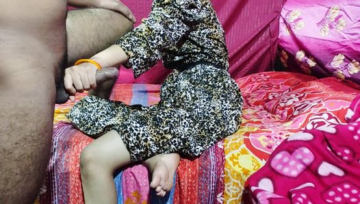 desi stepsis took her stepbro room for a night where he want to sleep with hot teen stepsister in Hindi