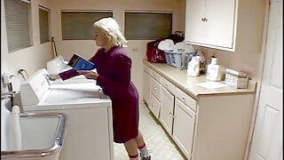 grandmother fingers herself when her stepdaughter comes to visit, she wants to join in and kisses her big nipples and gr