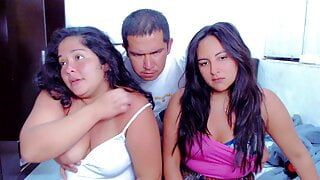 My stepsisters showed me their big and delicious tits in exchange for giving them permission to the party