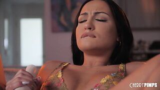 Natural Big Tits Mila Monet Uses Her Vibrator To Warm Up Before Her Pussy Gets Licked