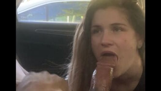 POV sloppy bj in Walmart parking lot middle of the day