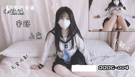 QQOG042 – Asian Schoolgirl Was Caught Masturbating and Creampie and Hard Fucked