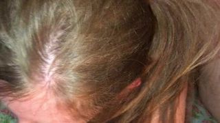 Redhead in all black swallows BBC