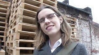 This scandalous teen wants to be a porn actress and masturbates with a sex toy in front of the camera