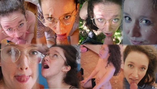 THIS SLUT LOVES GETTING COVERED IN CUM: Facial cumpilation