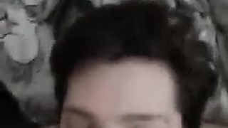 White slag made to gag on paki cock