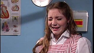 Young pink candystriper babe sucks dude’s XL cock