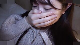 An amateur 18-year-old black-haired Japanese beauty. She has a blowjob and creampie sex with shaved pussy. she is uncensored. 2