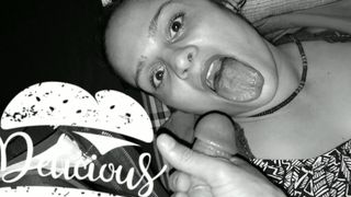 Cuban Ladie swallowing cum