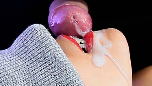 FOREGROUND:: The Best Mouth eating Cum! a great blowjob