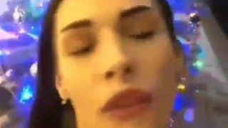 Hot girl gives Christmas gift