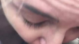 Hottie sucks on break