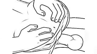 I put my finger in her ass and I float my penis in my vagina very rich comic