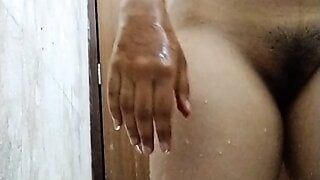 Indian gf taking bath with Desi sealed pussy
