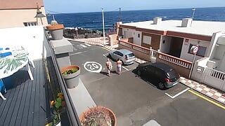 Quick blowjob on our terrace