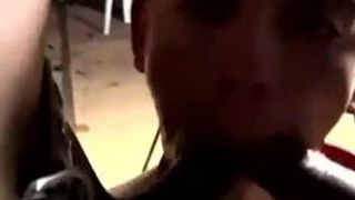 Three shemales dominate a bound guy